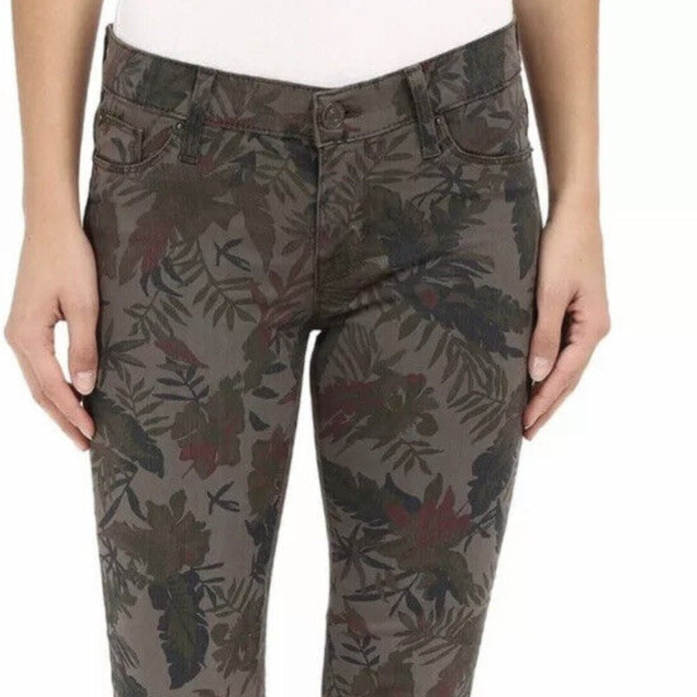 Hudson Krista Jeans (25) Super Skinny Palm Leaves Botanical Olive